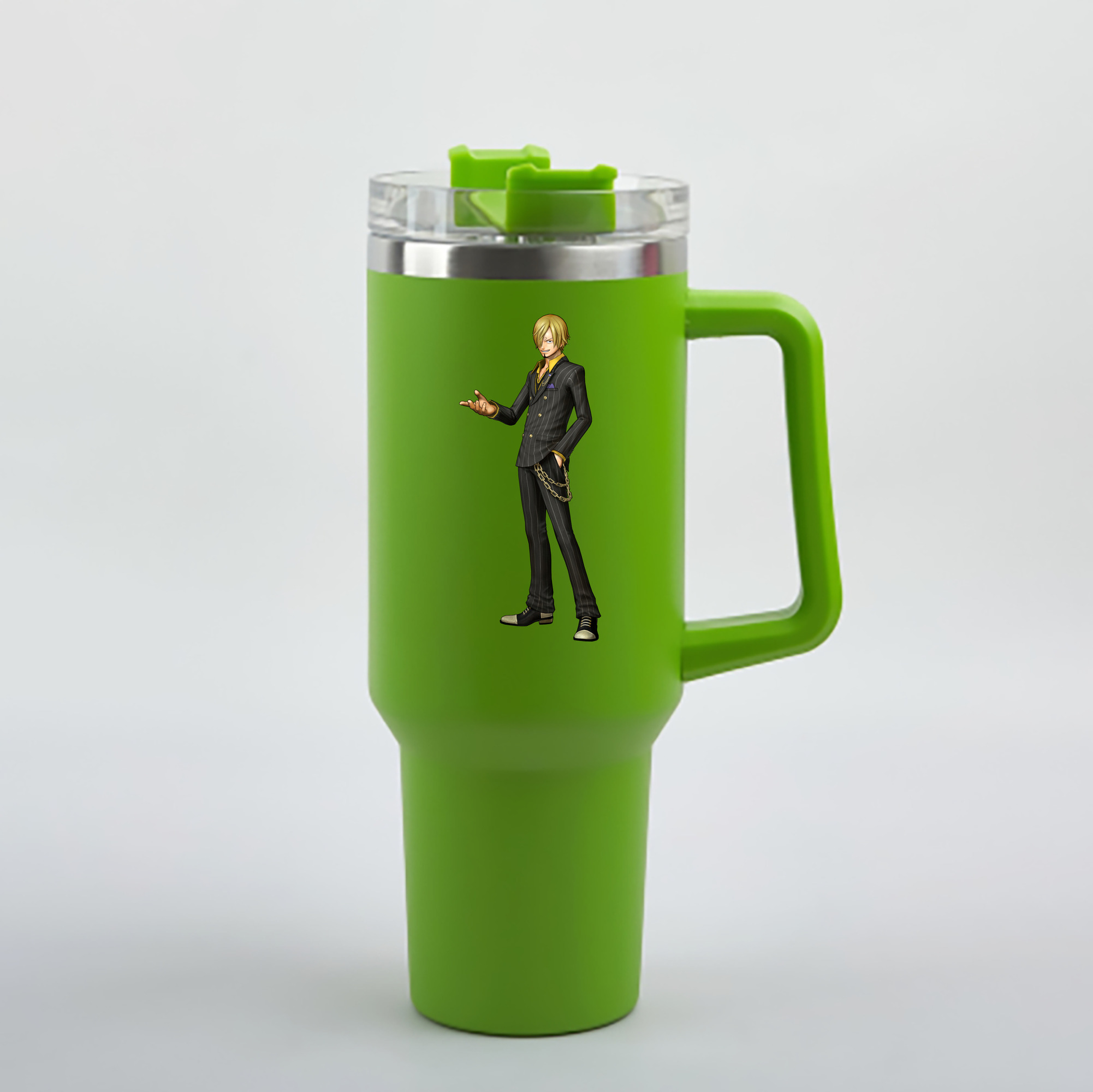 ワンピース サンジ ONE PIECE Sanji 1200mL車用タンブラー - クリスタルステッカー（プラスチックストロー付き）